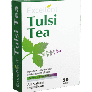 Excellent Tulsi Tea - এক্সিলেন্ট তুলসি চা | ঠান্ডা-কাশি, গ্যাস্ট্রিক ও ইমিউনিটি বুস্টের জন্য ১০০% অর্গানিক হারবাল টি | ৫০ স্যাচেট